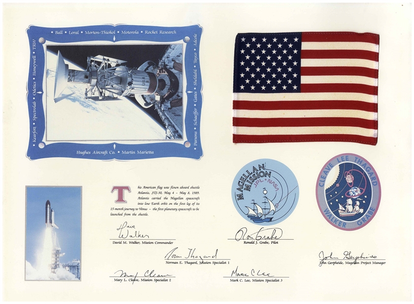 American Flags Flown on Space Shuttles Challenger, Columbia & Atlantis
